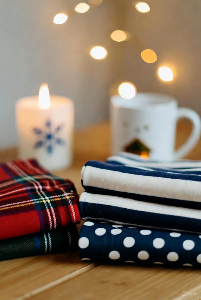 Warm patterned scarves for children styled with winter charm.