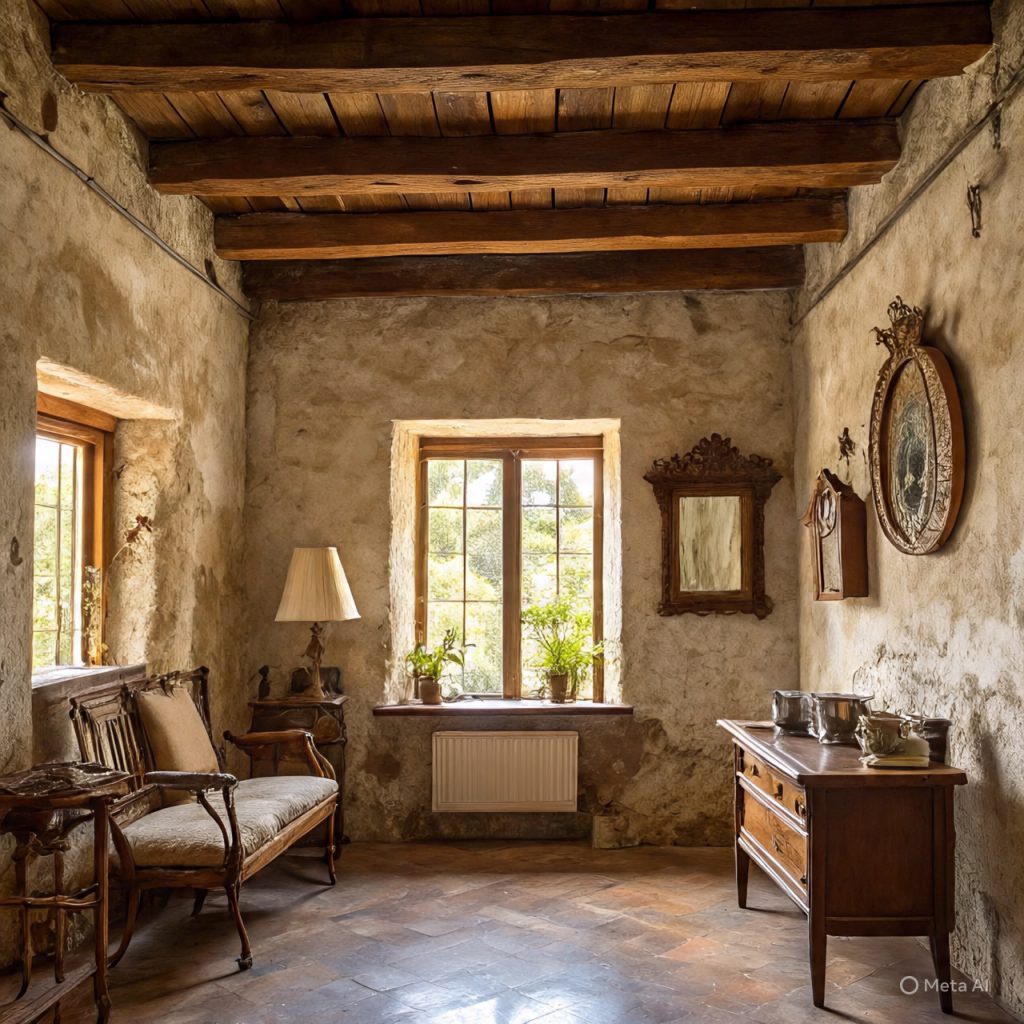 Historic Italian home interior with antique details.