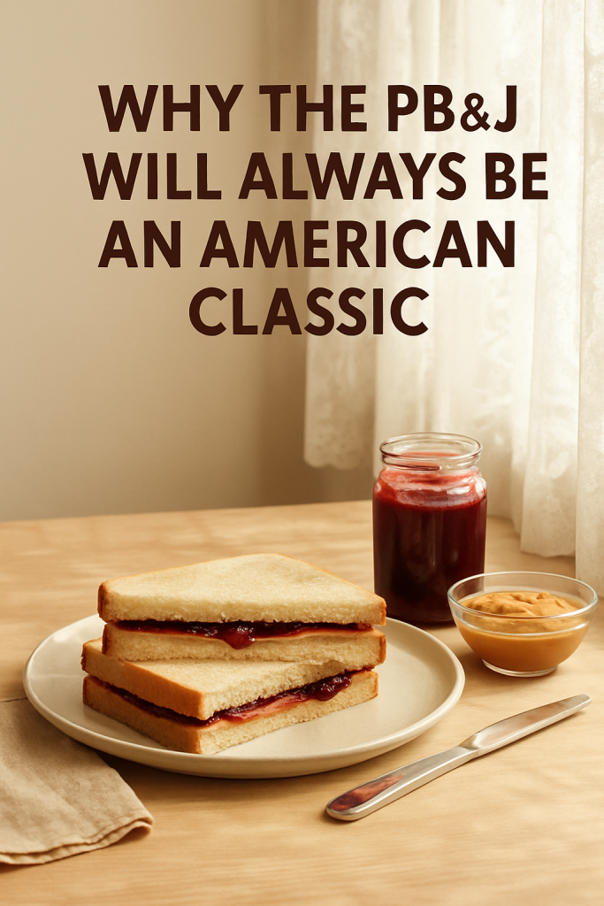 Family enjoying classic peanut butter and jelly sandwiches together.