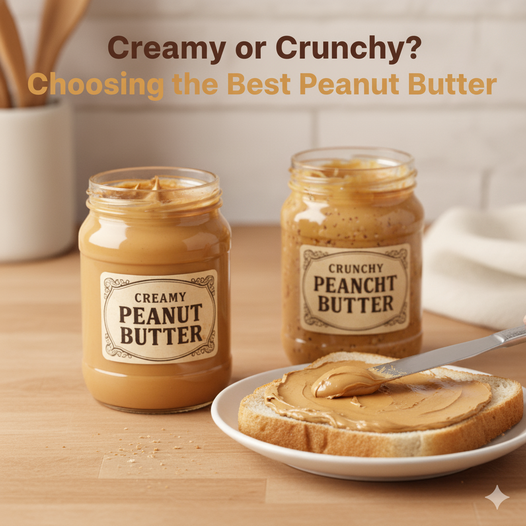 Creamy and crunchy peanut butter spread on sandwich bread.