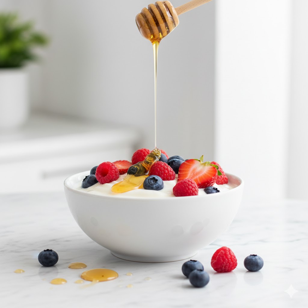 Probiotic-rich yogurt supporting gut and immune health.