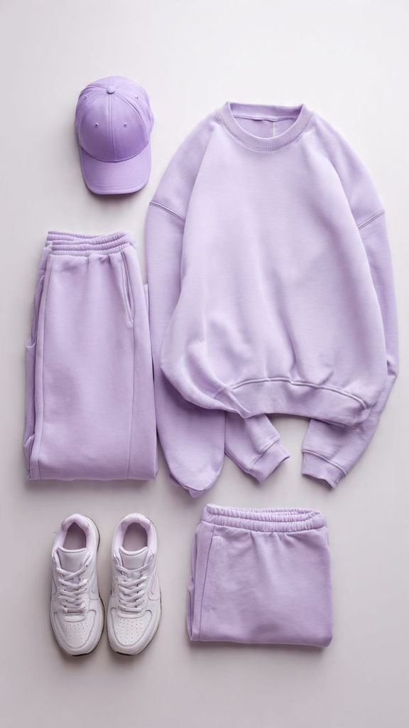 Lavender and lilac pastel streetwear outfits in 2025 style.