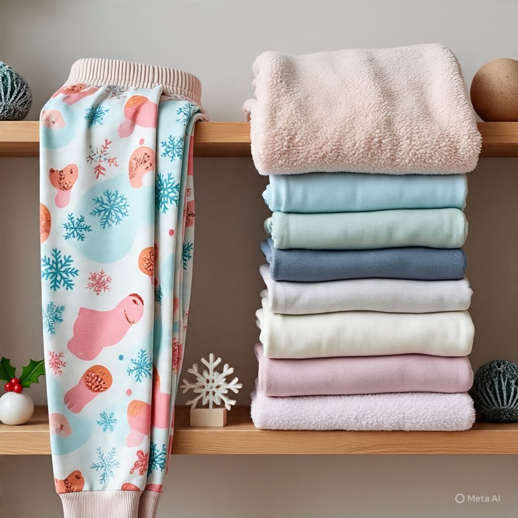 Warm thermal leggings and joggers for kids’ winter playtime.