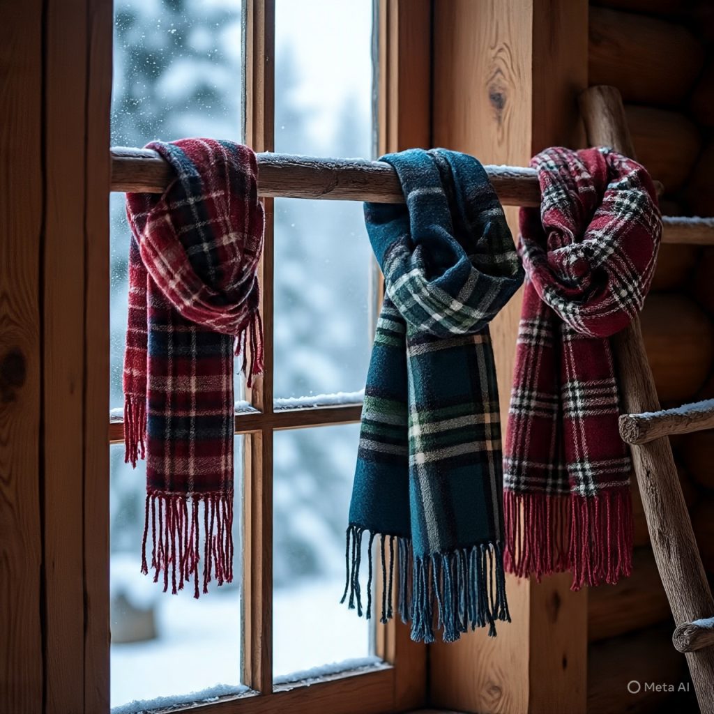 Oversized plaid scarves adding cozy charm to winter fashion.