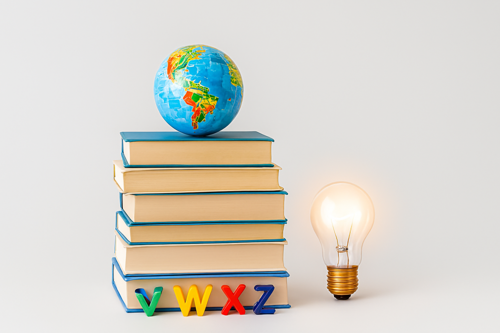 Education for better future represented by books, globe, and learning tools