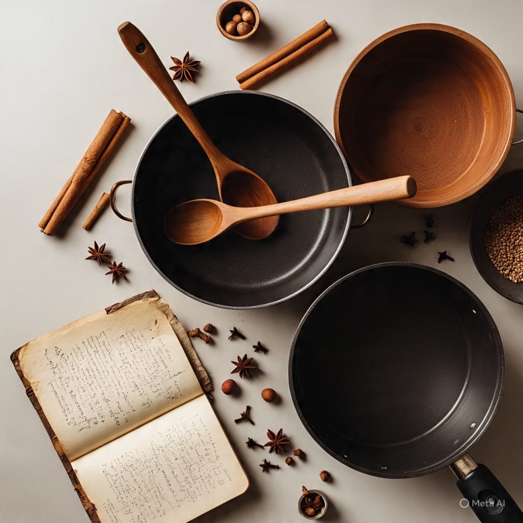 Home cooking essentials flat-lay