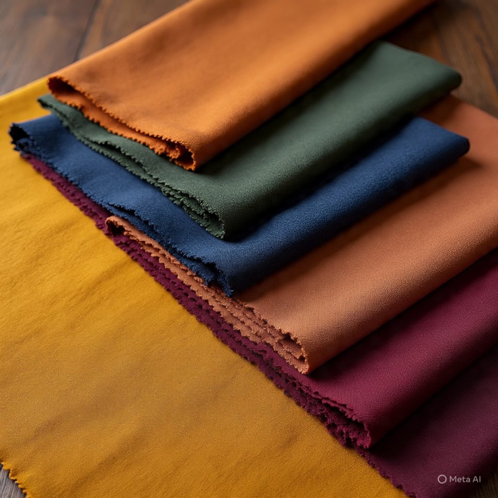 Natural color palette inspired by heritage fashion tones.