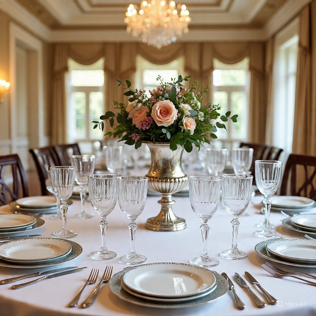 Table setup for guests