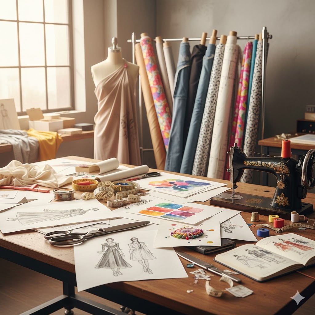 Modern studio blending traditional and contemporary design.