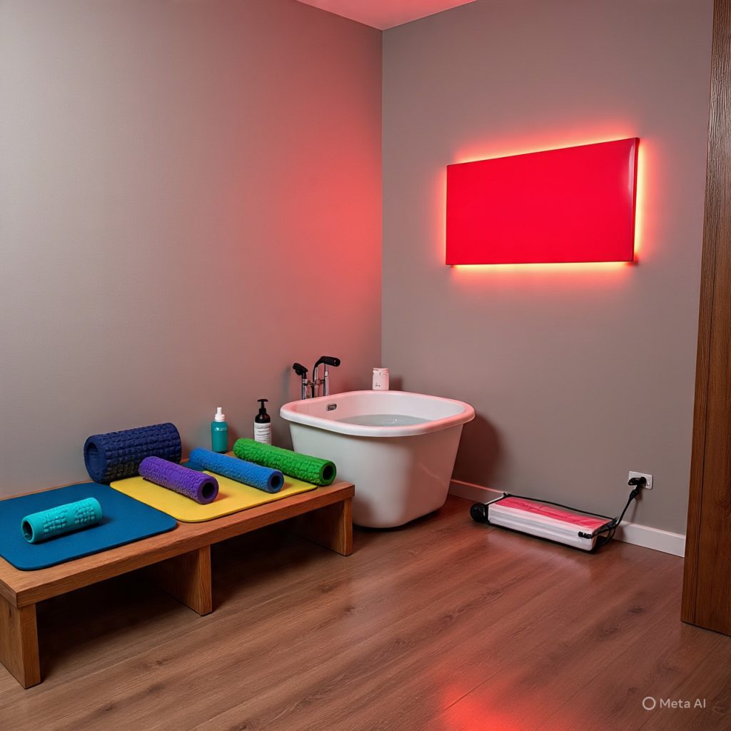 Modern recovery biohacking tools.