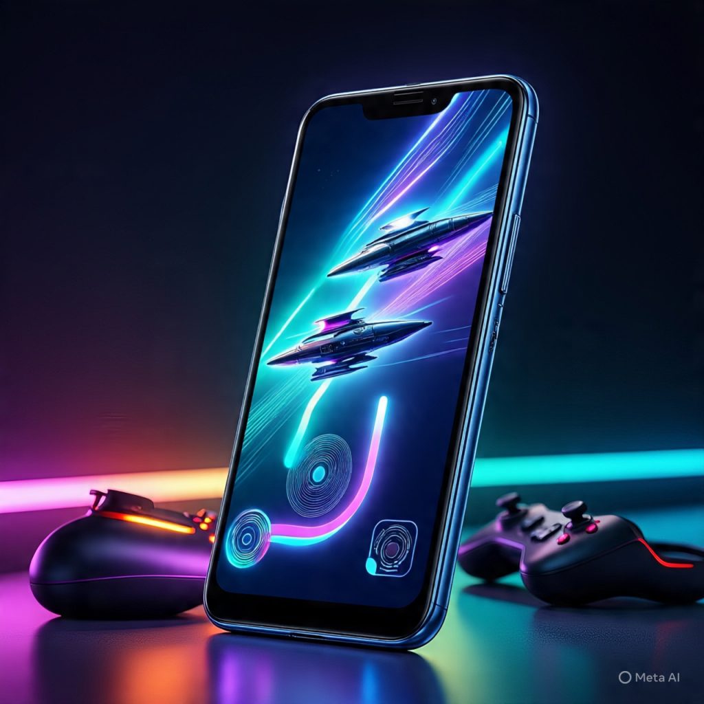 High-performance gaming smartphone with RGB lighting.