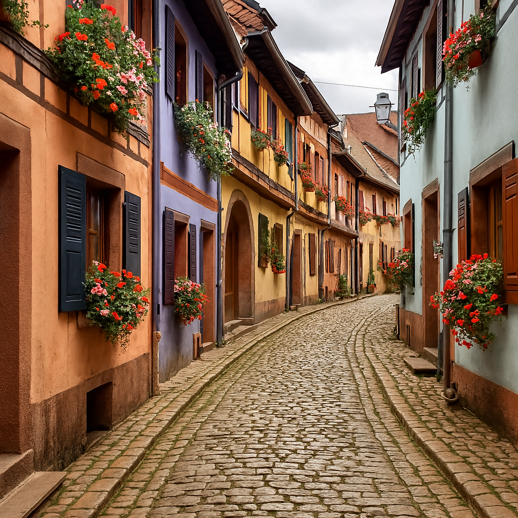 Charming European alleyway.