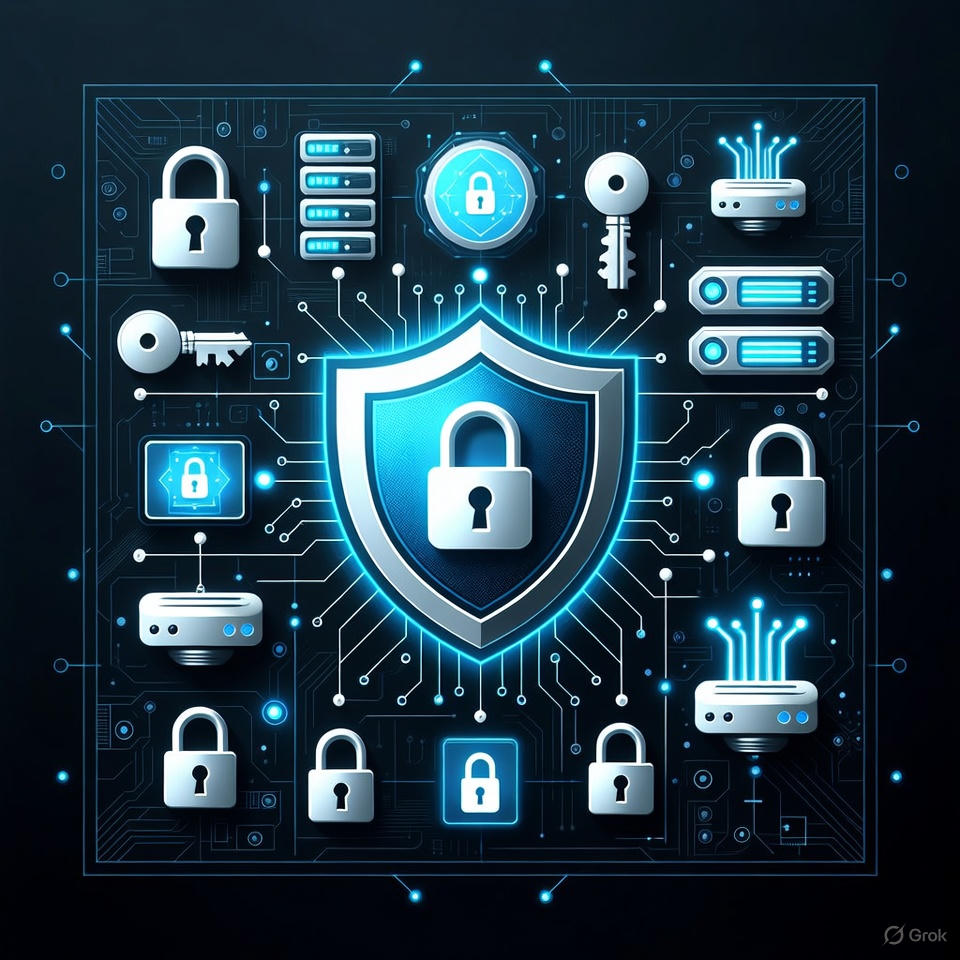 Cybersecurity shield protecting remote work data.