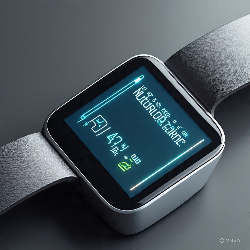 Fitness band displaying calorie data