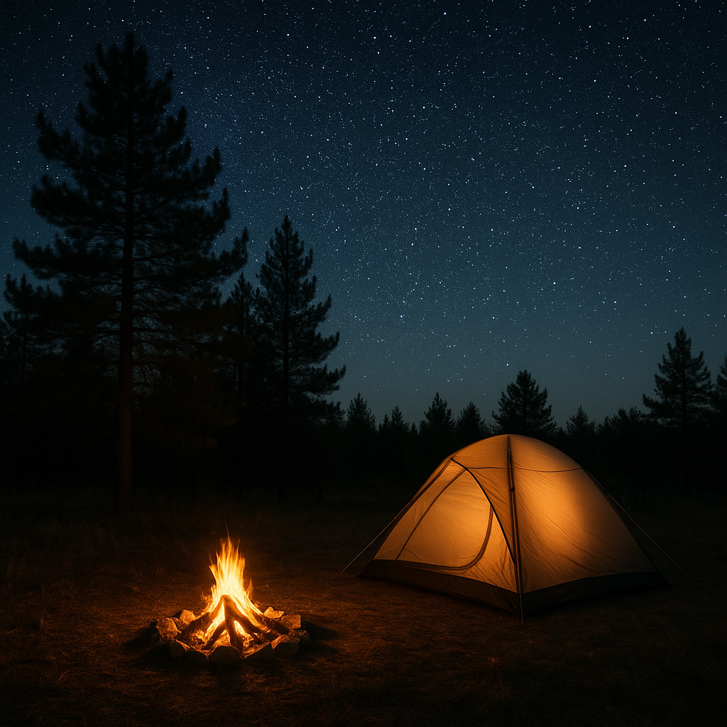 Quiet forest camping spot.