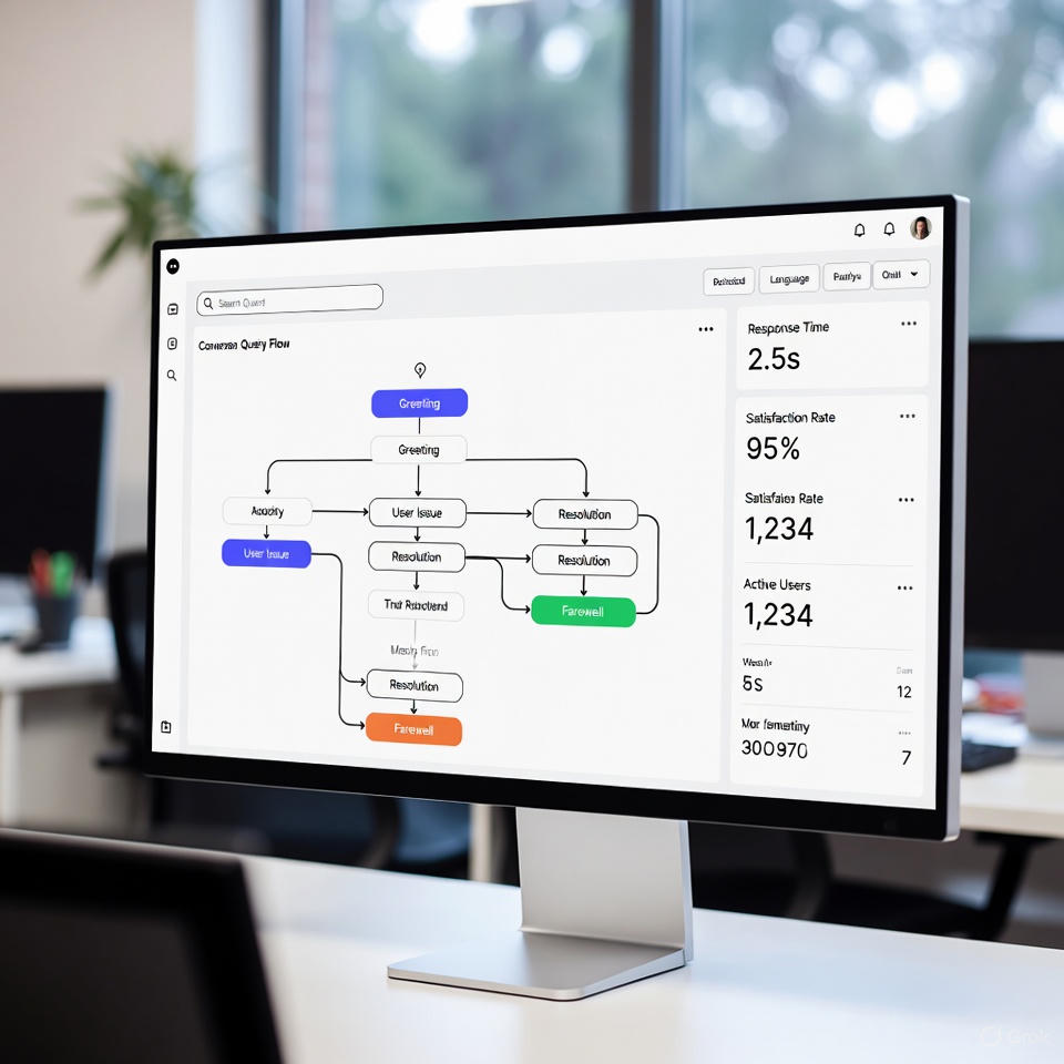 AI customer service chat dashboard with support tools