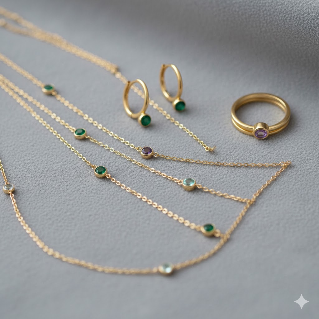 European jewelry blending classic design with modern minimalism.