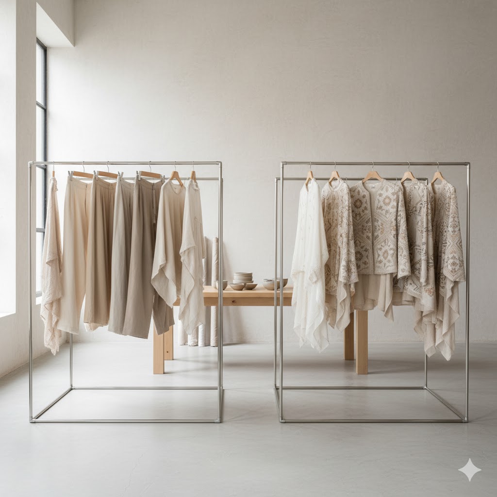 Gender-neutral cultural fashion designs.