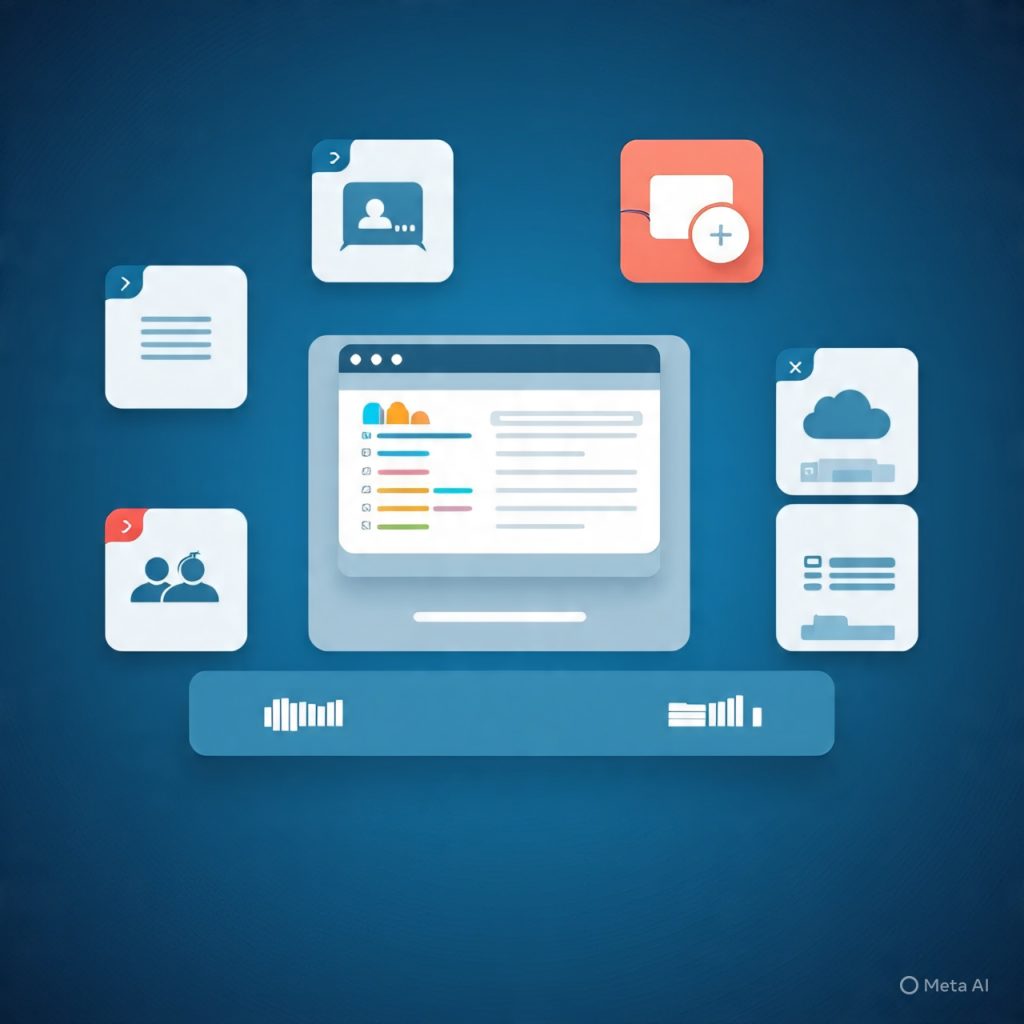 Smart digital collaboration tools interface.