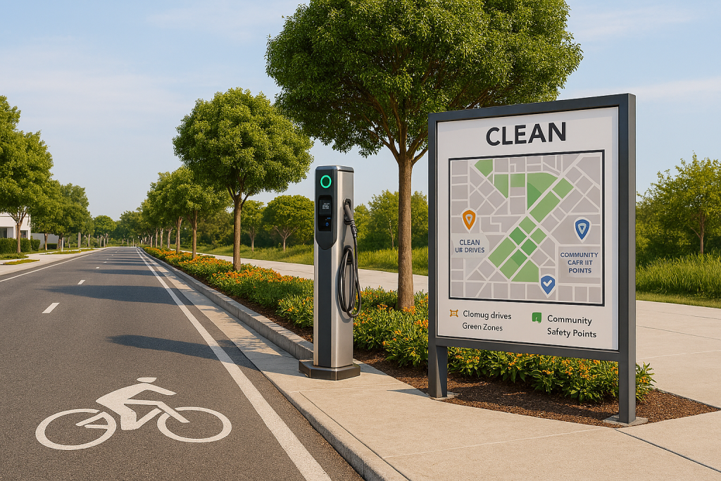 Sustainable transportation setup.