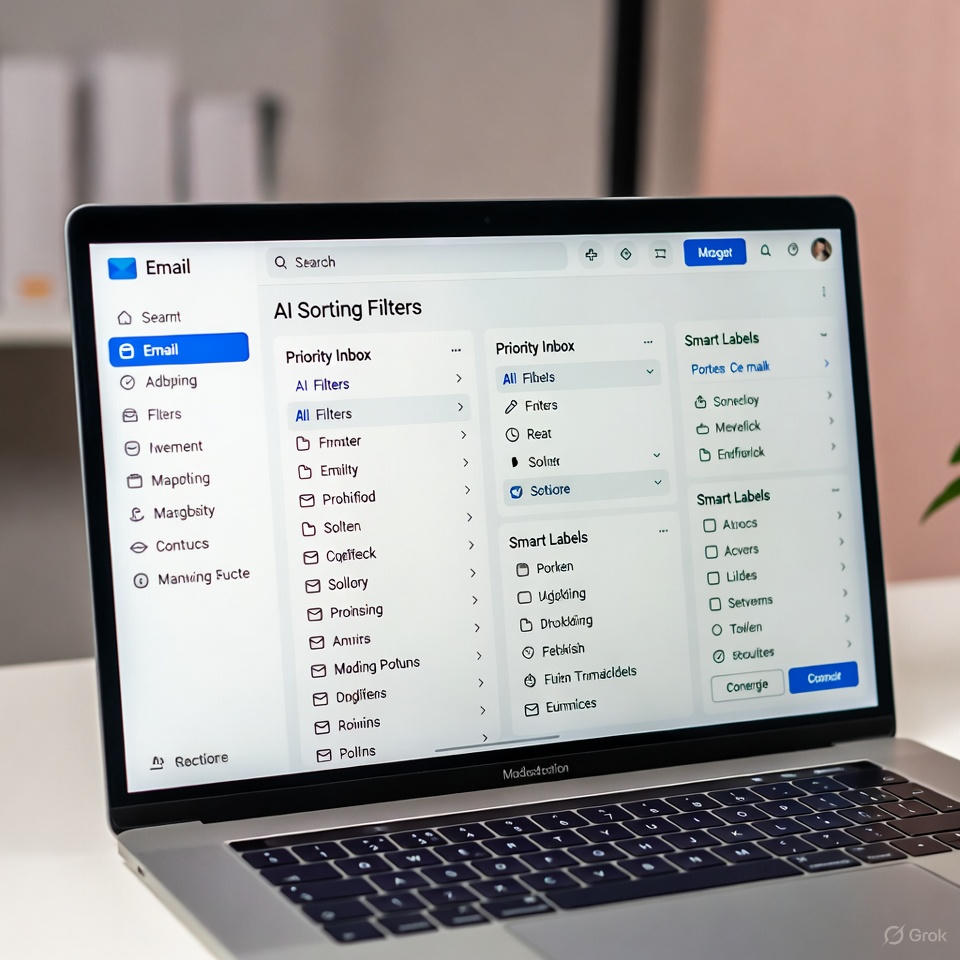 AI email organization dashboard