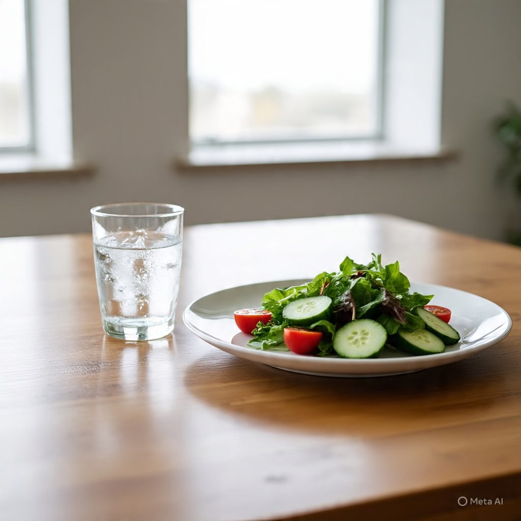 Healthy minimalist meal with clean and fresh ingredients.