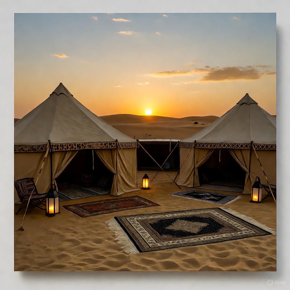 Boutique desert camp inspired by Middle Eastern design.