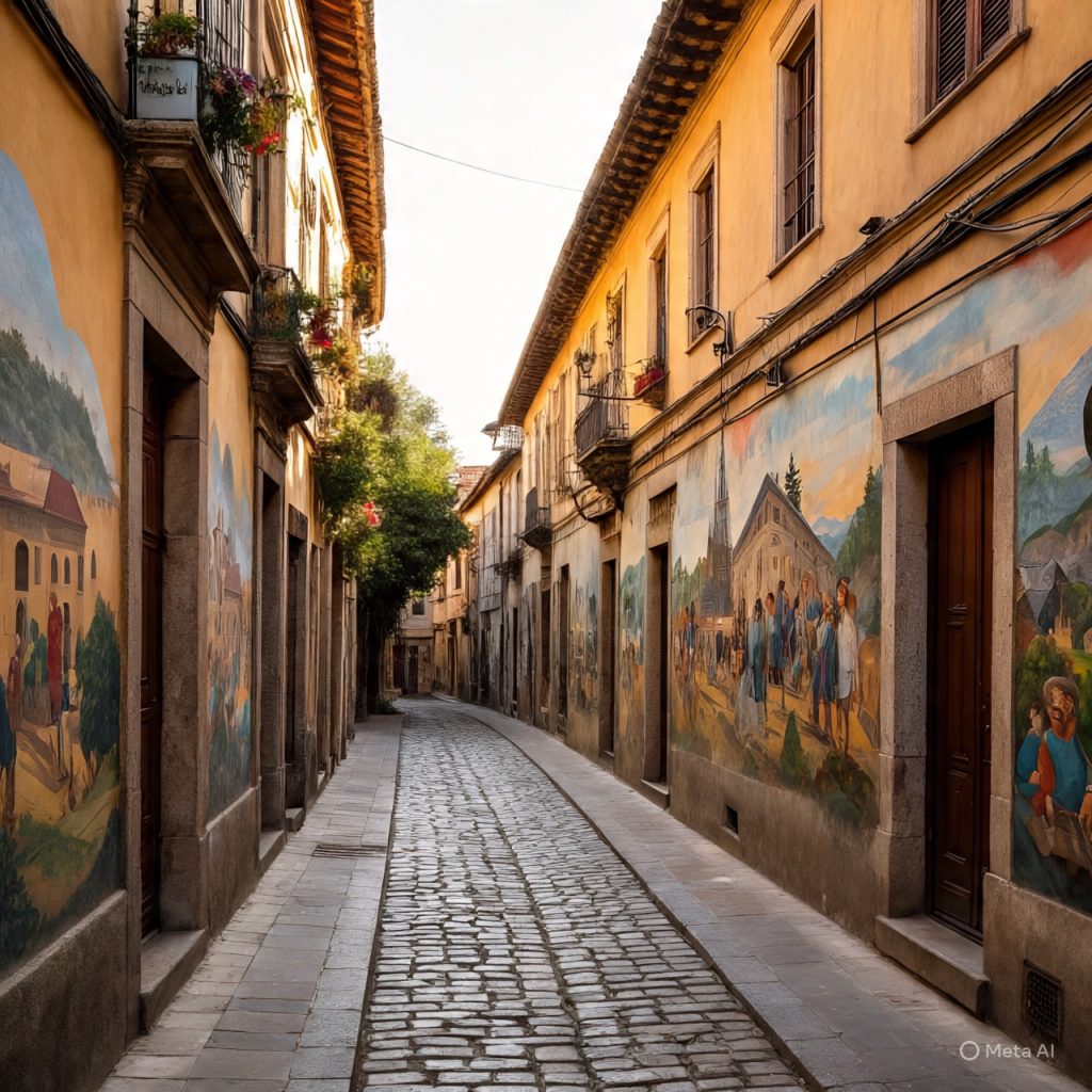 Historic art street for heritage walking tours.