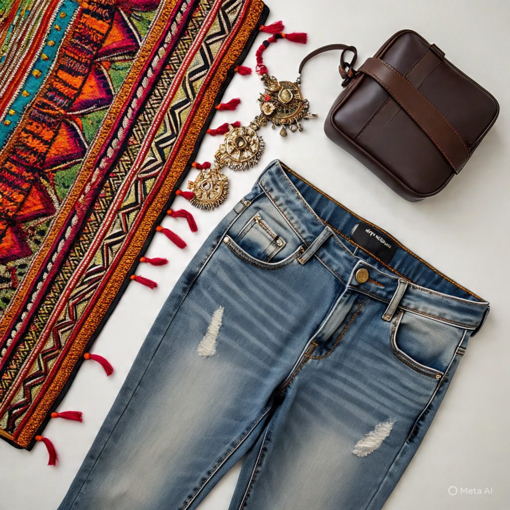 Modern styling of cultural fashion for urban wear.