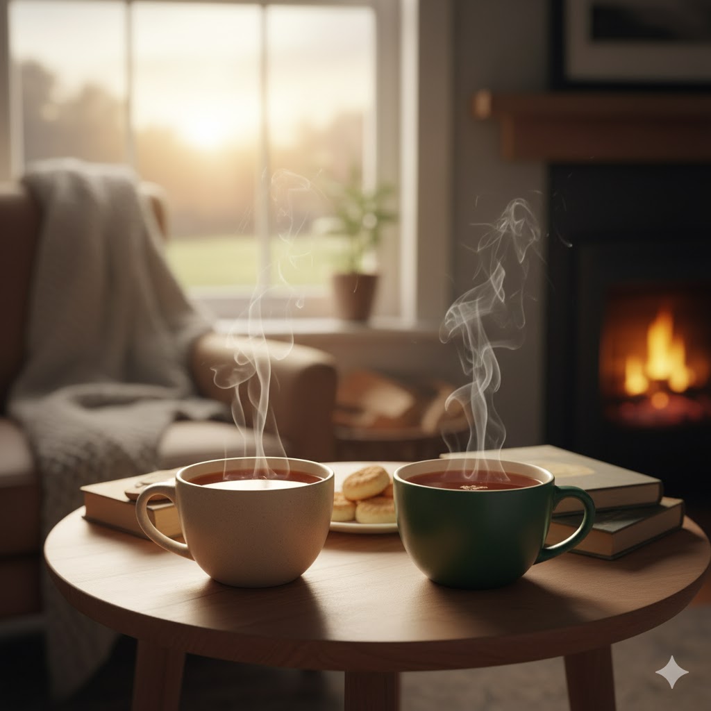 Peaceful minimalist setting symbolizing mindful connection.