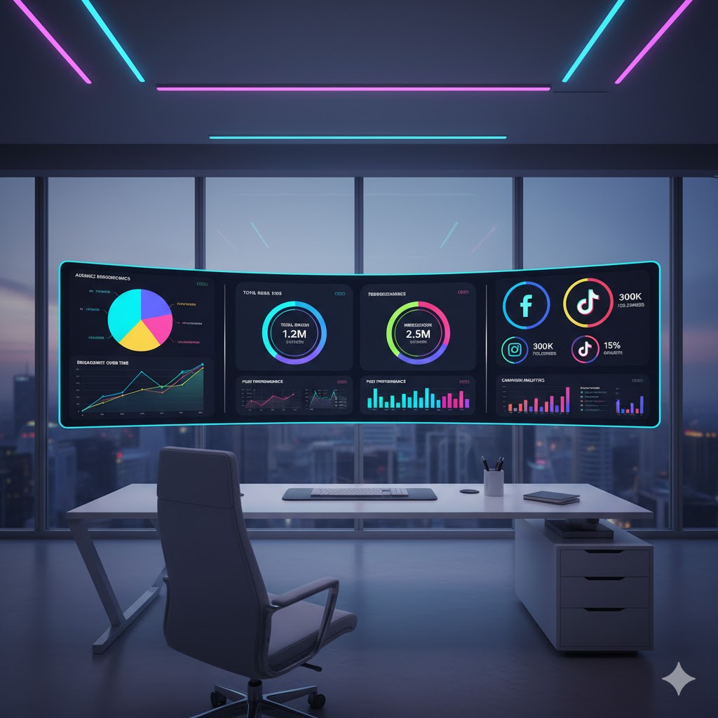 Social media analytics dashboard showing engagement growth.