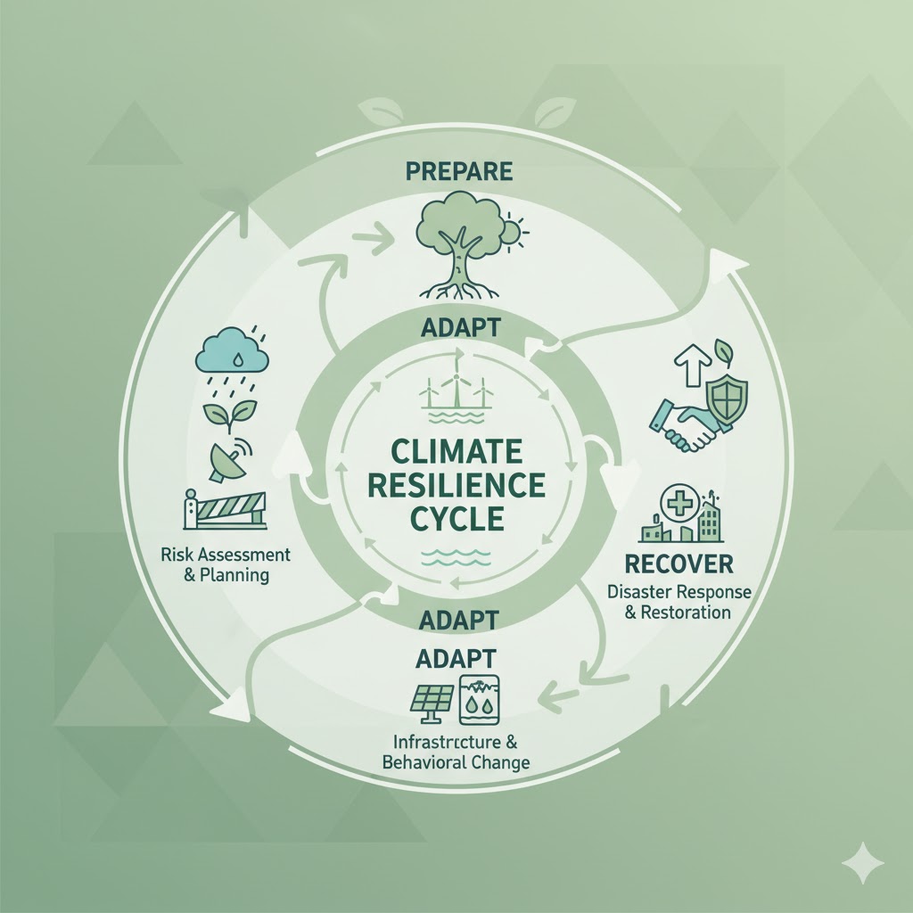 Climate resilience concept graphic.