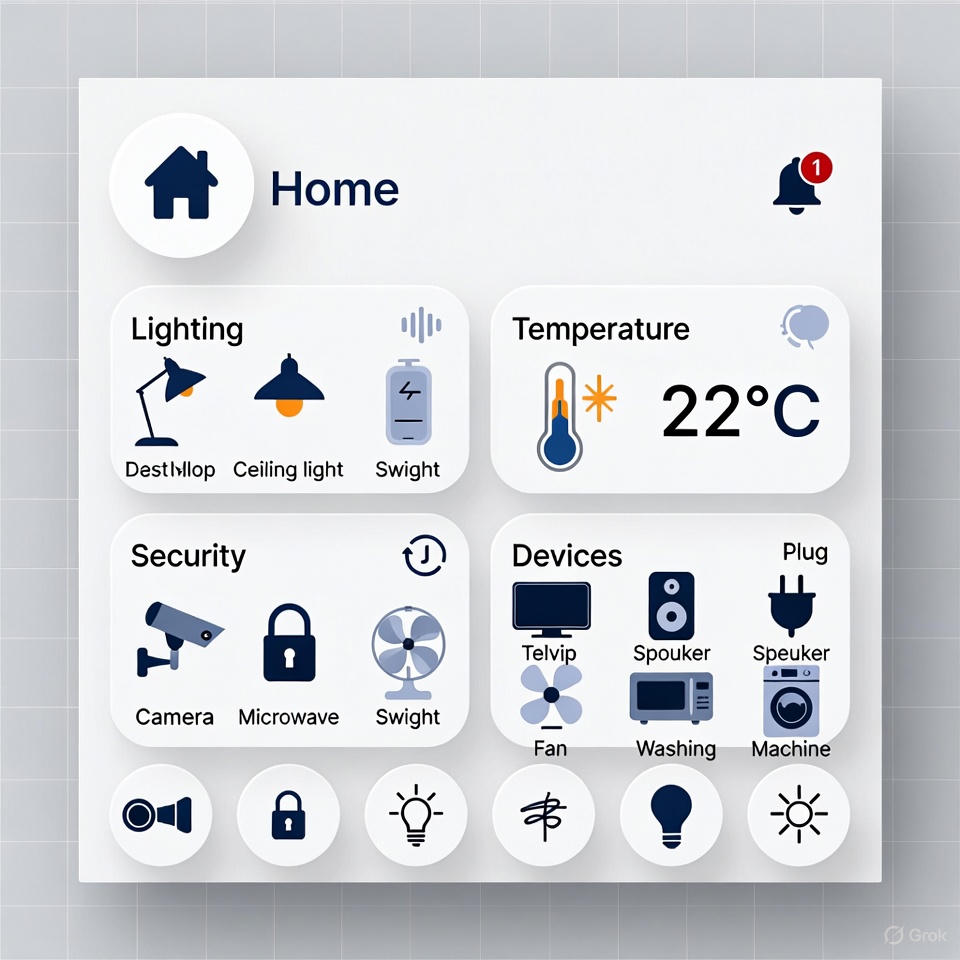 Smart home control interface illustration