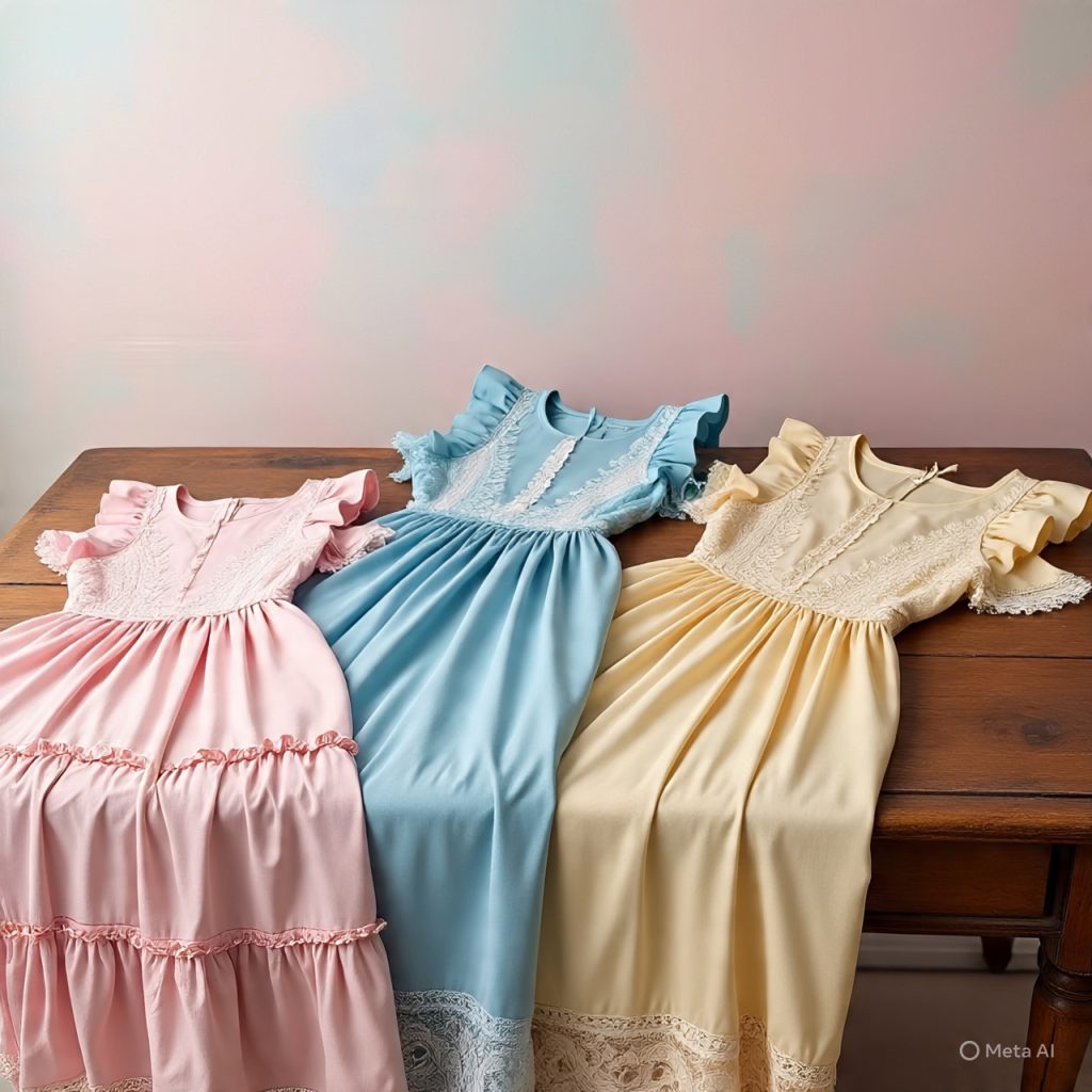 Soft pastel feminine dresses reflecting Women Fashion Trends 2025