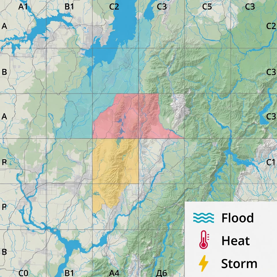Climate risk assessment map.