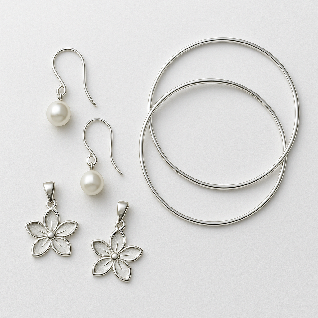 Minimalist Japanese jewelry set highlighting simplicity and grace.