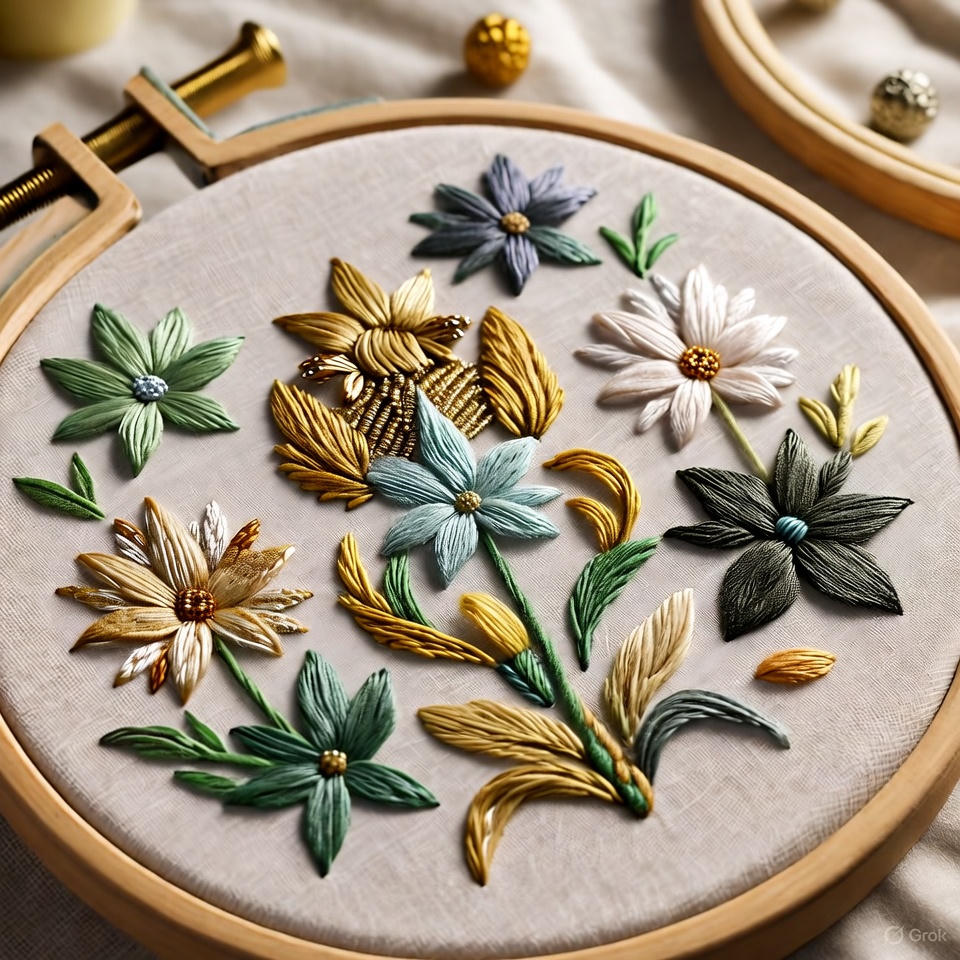 Intricate hand embroidery celebrating artisan detail.