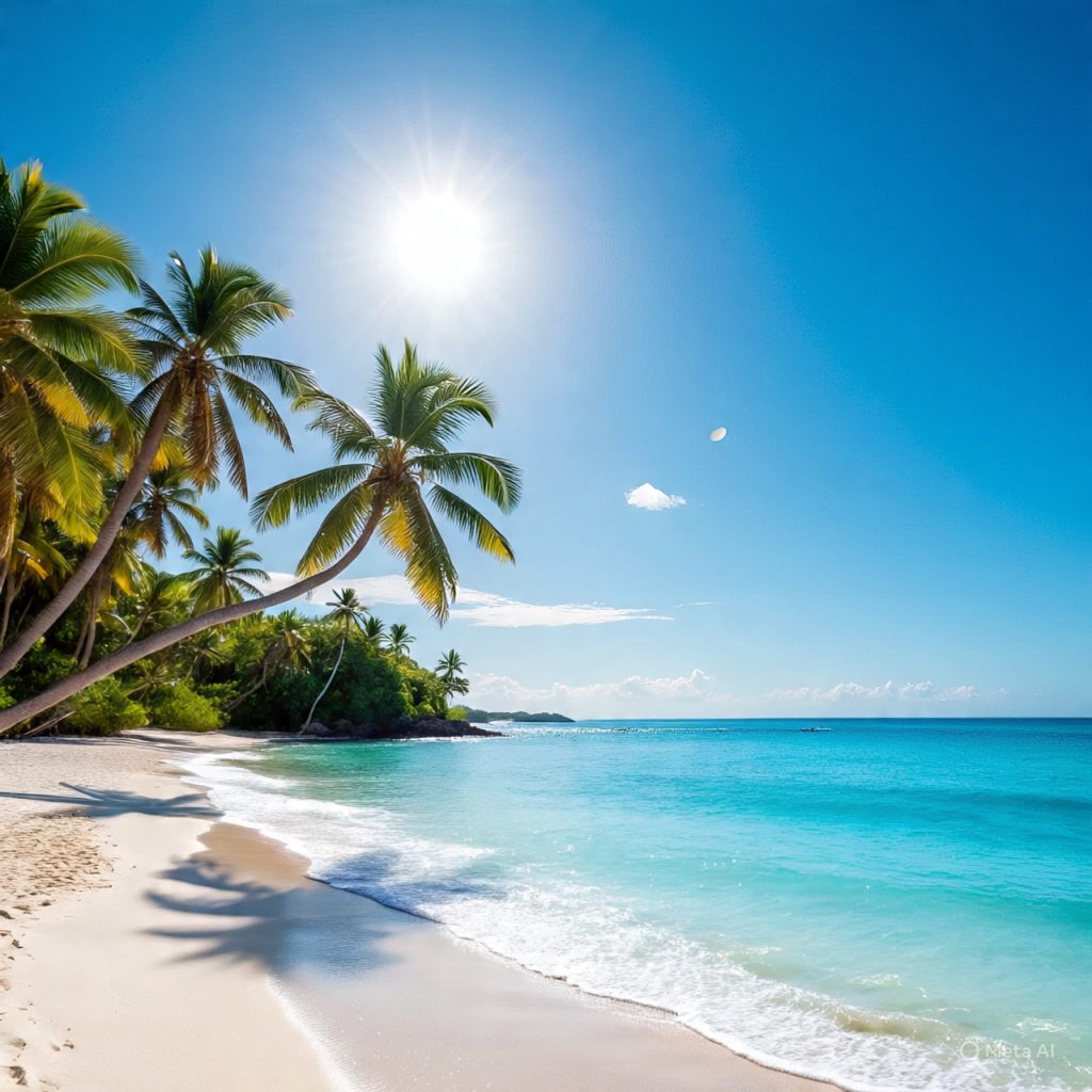 Peaceful tropical beach landscape