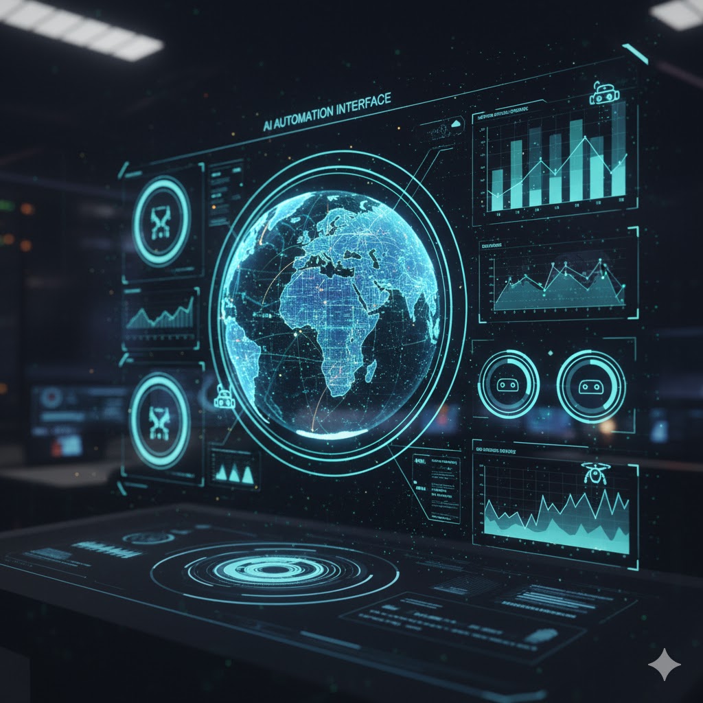 AI automation panel supporting remote work tasks.