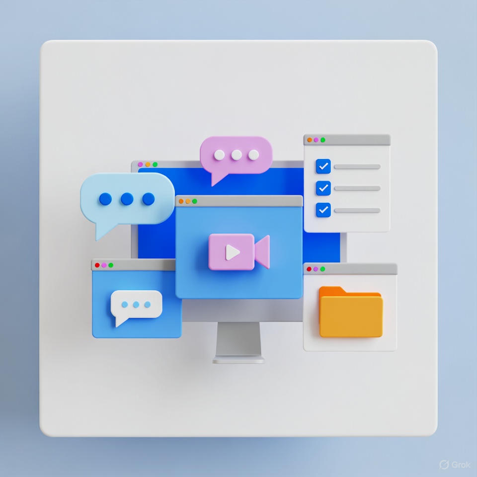 Virtual remote-first company digital workspace.