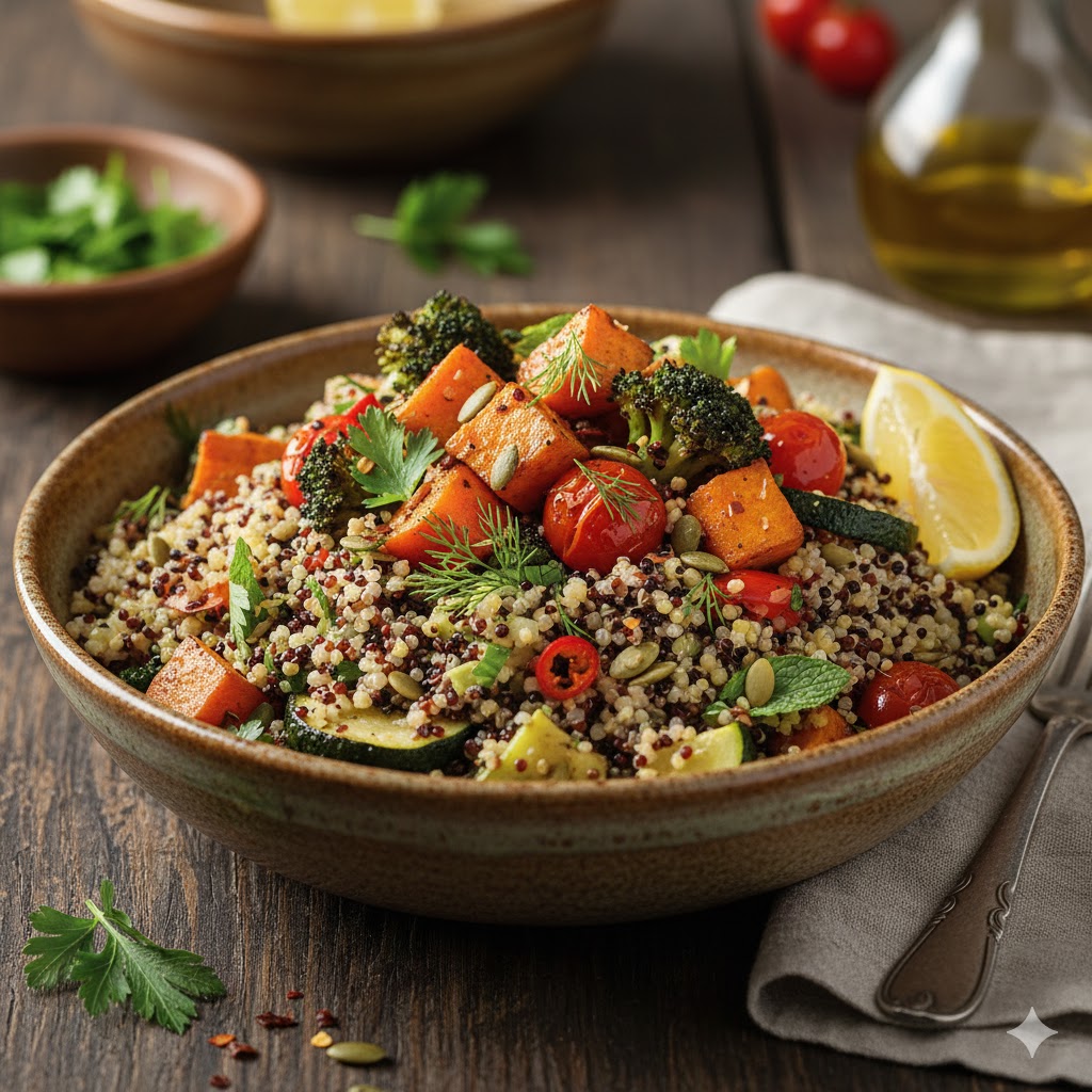 Colorful bowl showcasing ancient grains in modern dining.