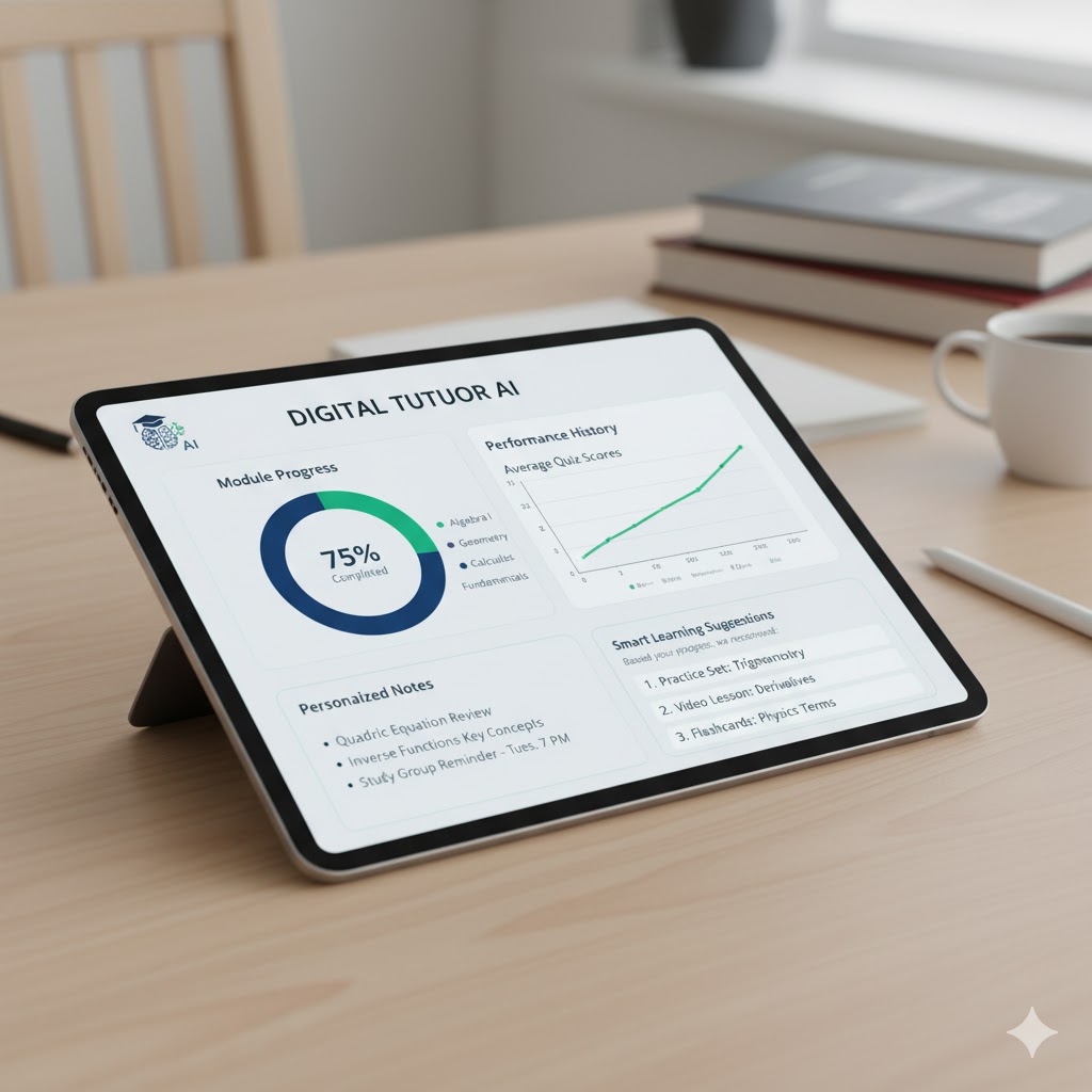 AI study and learning assistant screen
