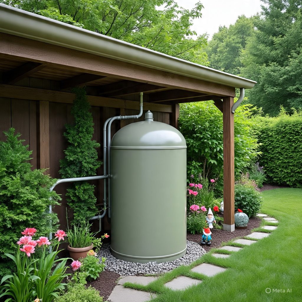 Rainwater harvesting tank system.