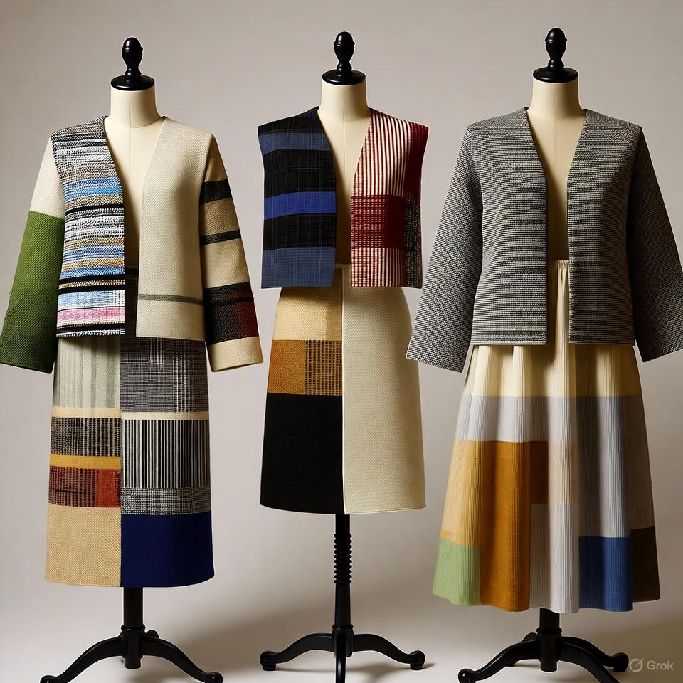 Modern silhouettes made from traditional heritage fabrics.