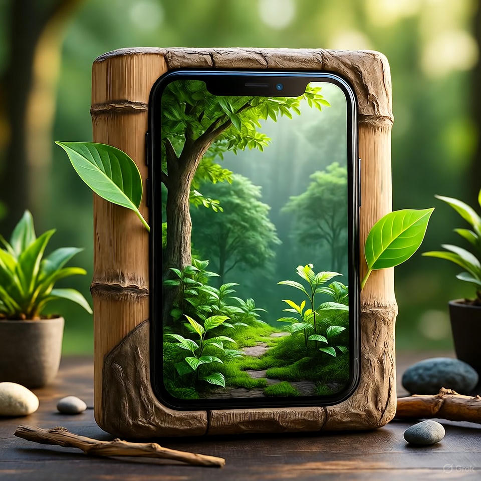 Sustainable smartphone made from eco materials.