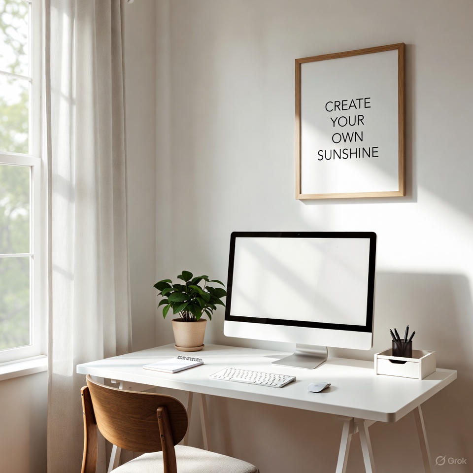 Purposeful minimalist workspace promoting focus and clarity.
