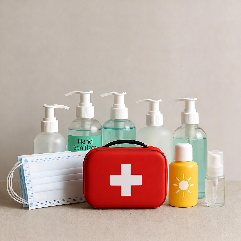 First aid and safety items for family travel
