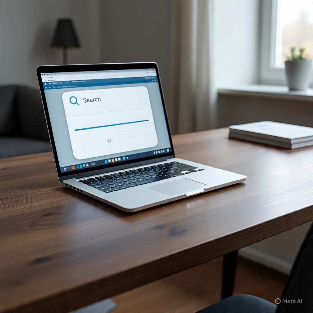 Clean study desk with AI study assistant on screen