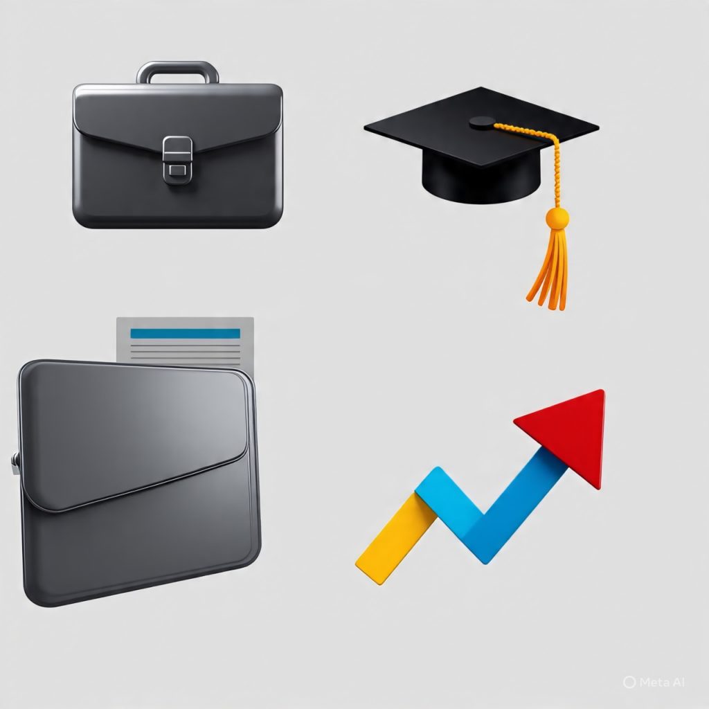 Education and career planning symbols