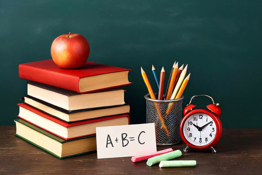 Teaching tools with books and board